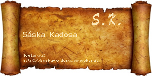 Sáska Kadosa névjegykártya